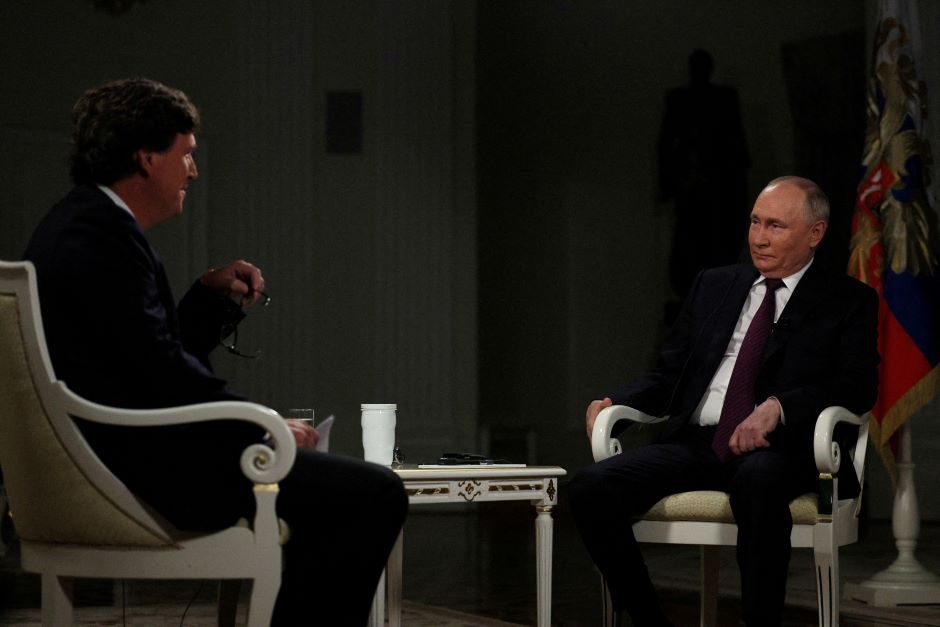 Paviešintas T. Carlsono interviu su V. Putinu: siunčia žinutę Vakarams