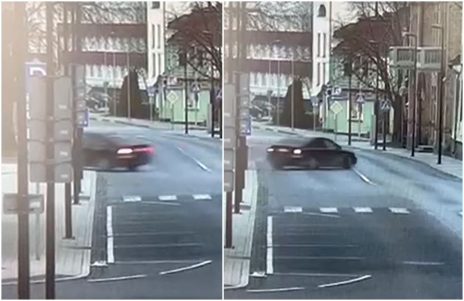 Panevėžyje vairuotojas nesuvaldė automobilio: atsitrenkęs į medį skubiai pasišalino (vaizdo įrašas)