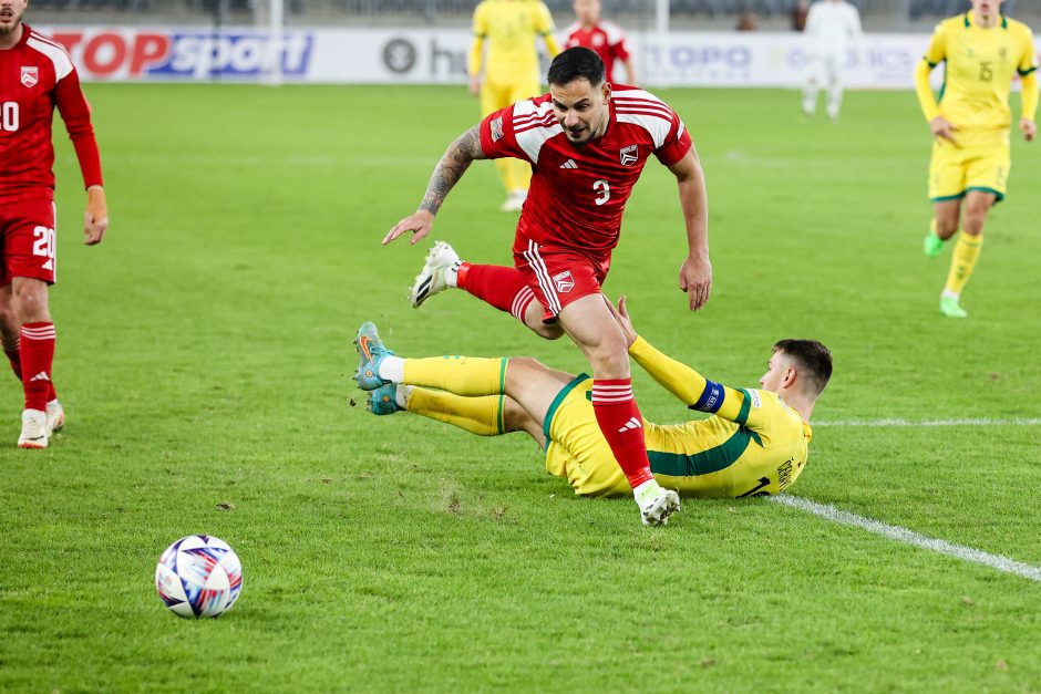 Lietuvos vyrų futbolo rinktinė ir antroje akistatoje nugalėjo Gibraltaro komandą