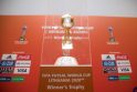 Trofėjus: 9-ojo pasaulio salės futbolo čempionato nugalėtojai paaiškės spalio 3-iąją Kaune, &quot;Žalgirio&quot; arenoje.